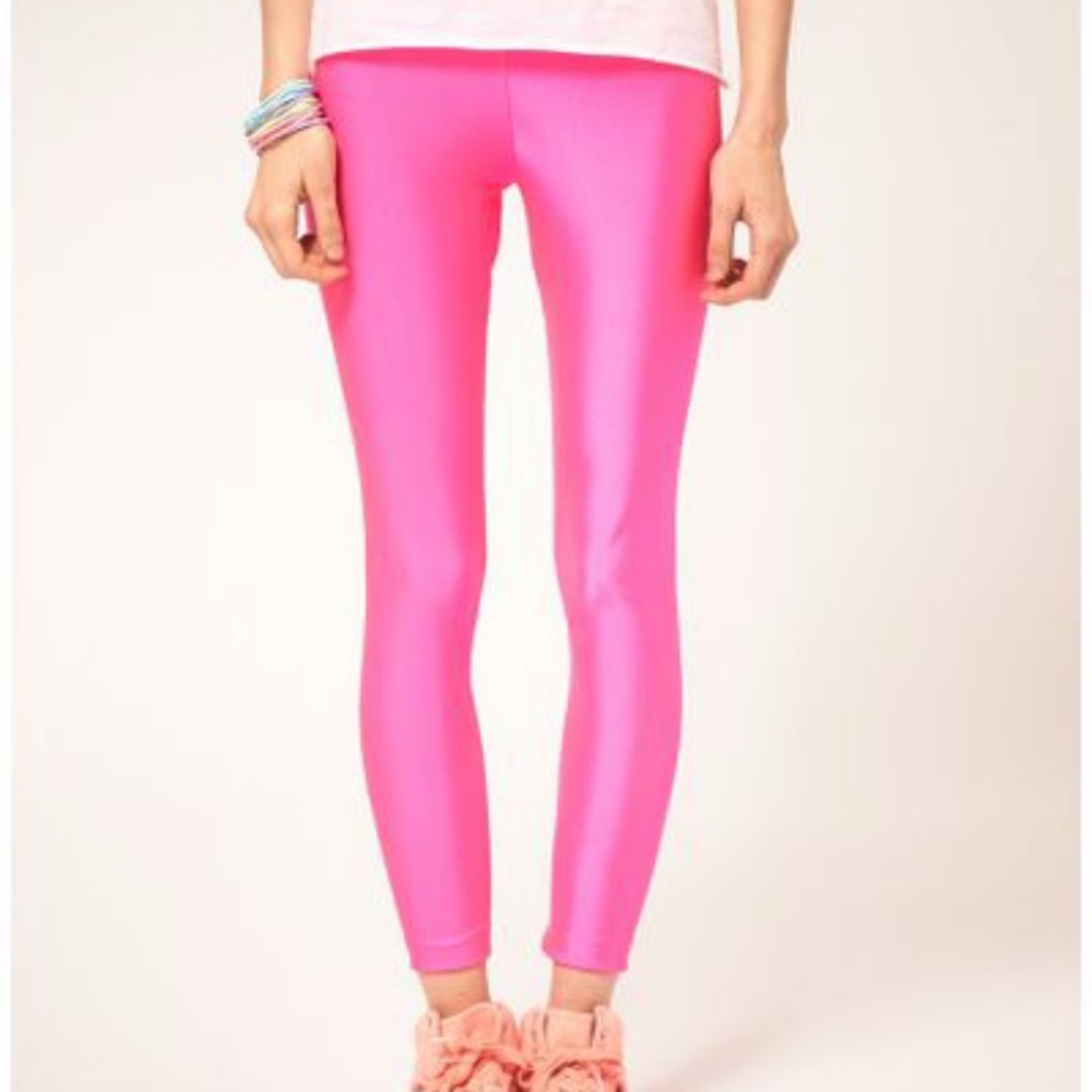 American Apparel Neon Pink Leggings - L